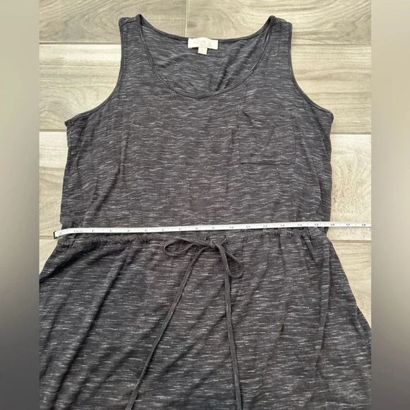 Olive Oak Womens Mini Tank Dress Gray Sleeveless Scoop Neck Drawstring - Picture 3 of 7